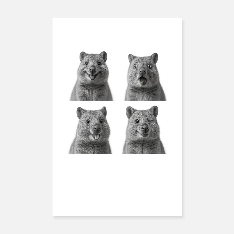 Quokkas heureux Poster 20 x 30 cm