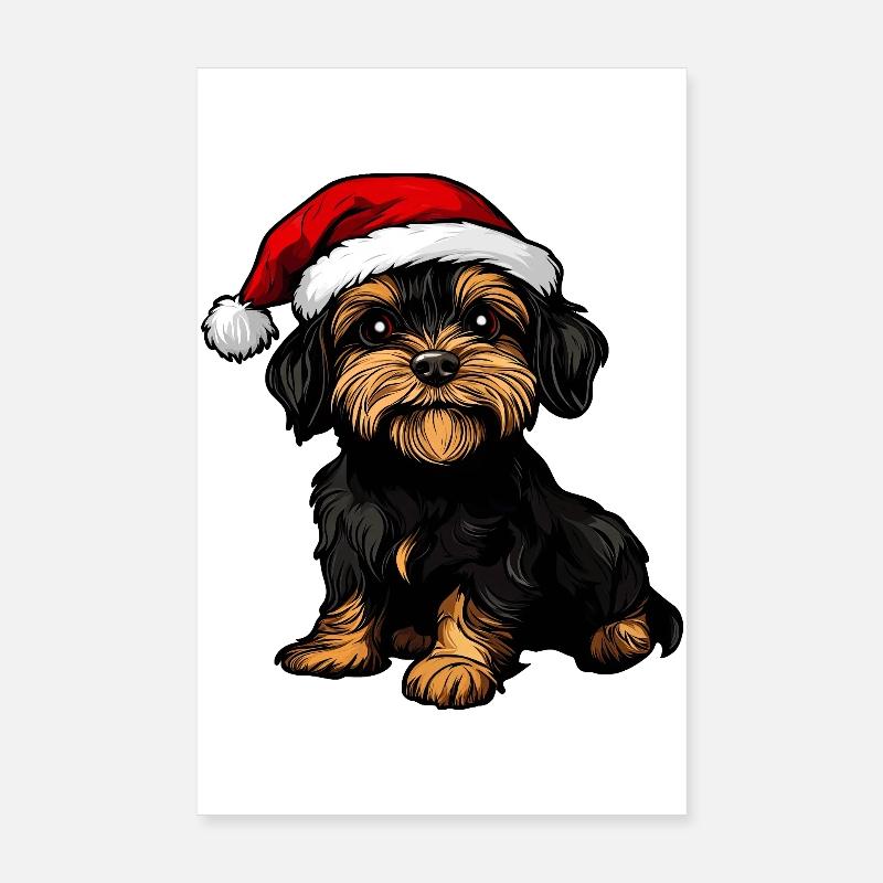 Dog Santa Claus Poster 8" x 12" (20x30 cm)