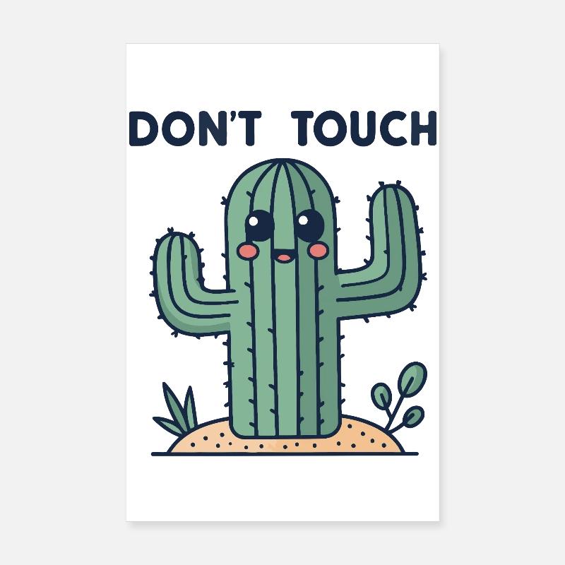 Cactus mignon: interdiction toucher Poster 20 x 30 cm