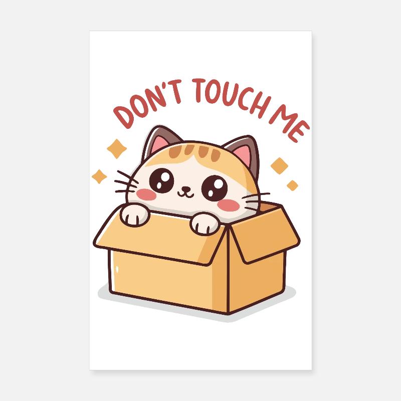 Chat dans Boîte: Ne Pas Toucher Poster 20 x 30 cm