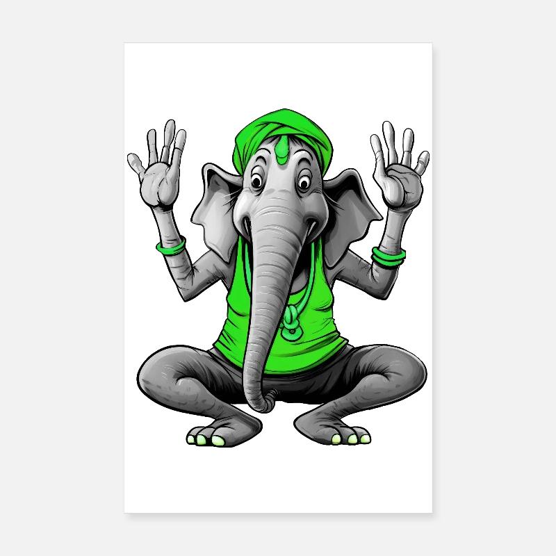 Elefant Yoga Poster 20x30 cm