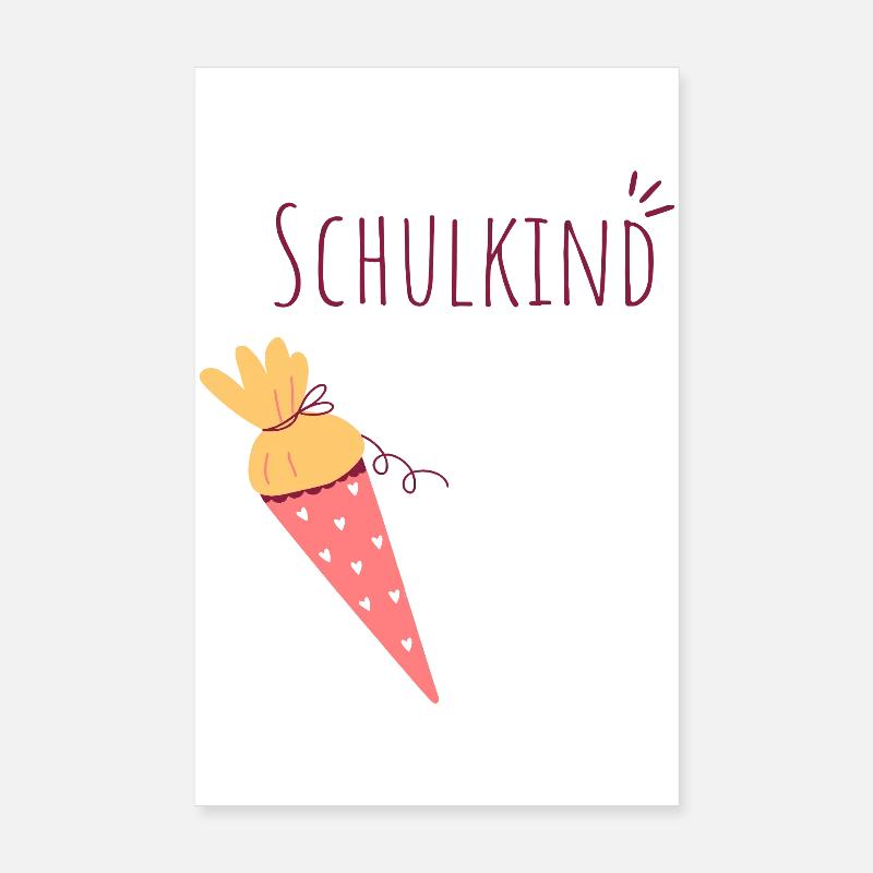 Schulkind Eiskegel Design Poster 20x30 cm