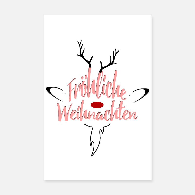 Écriture Rosé de Joyeux Noël Poster 20 x 30 cm