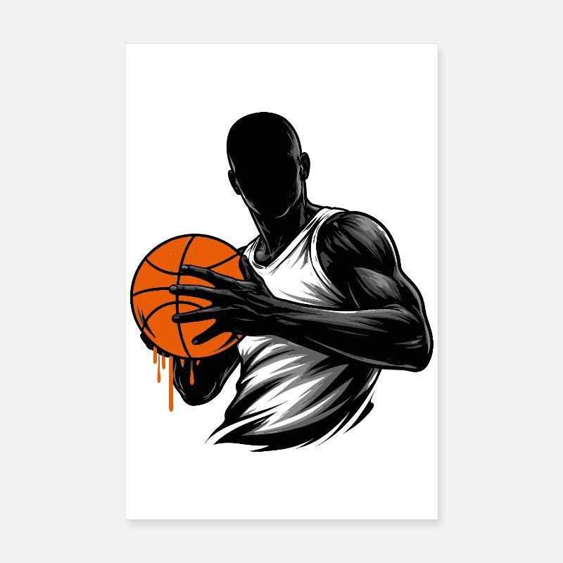 Basketball player with ball Poster 8" x 12" (20x30 cm)
