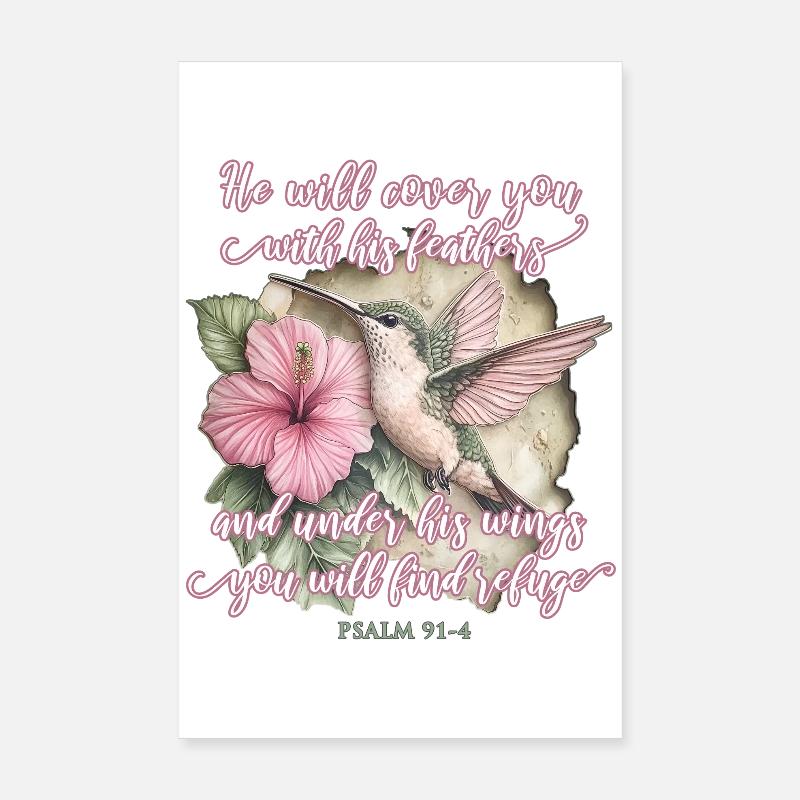 Bible Verse Christian Hummingbird Poster 8" x 12" (20x30 cm)