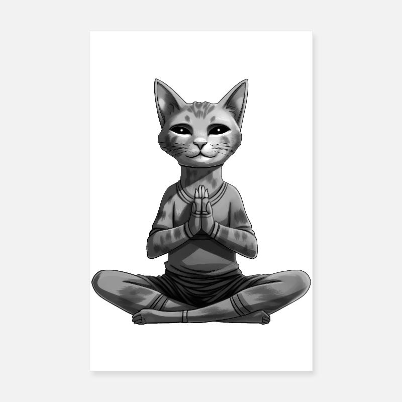 Katzen Yoga Poster 20x30 cm