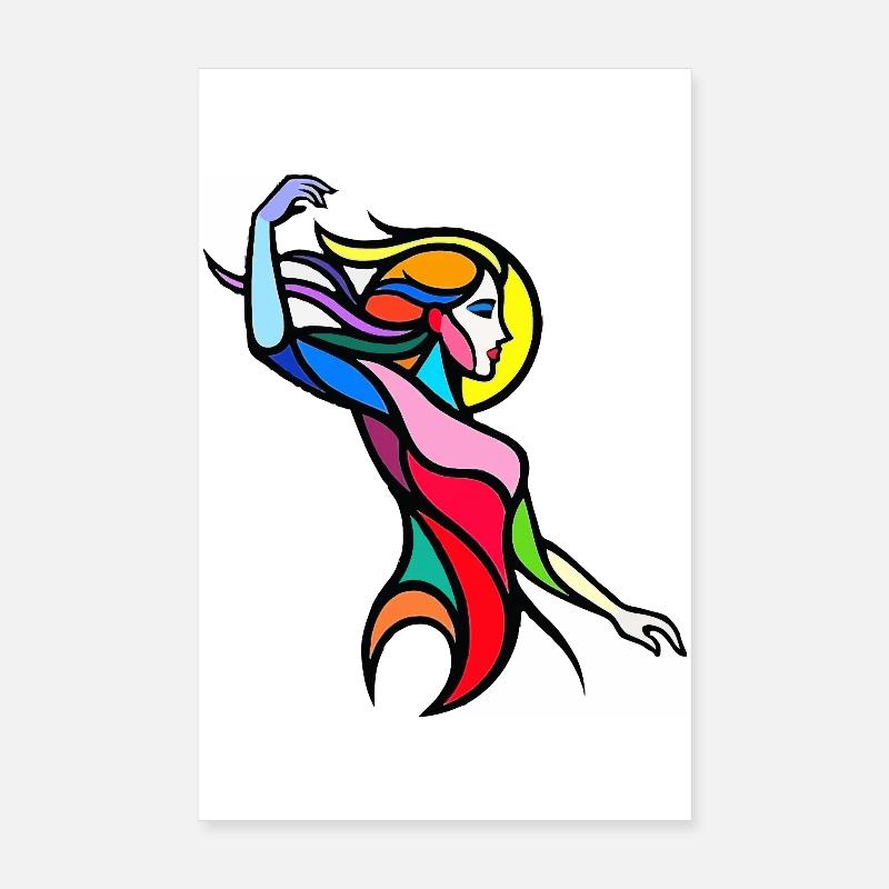 Colorful abstract dancing woman Poster 8" x 12" (20x30 cm)