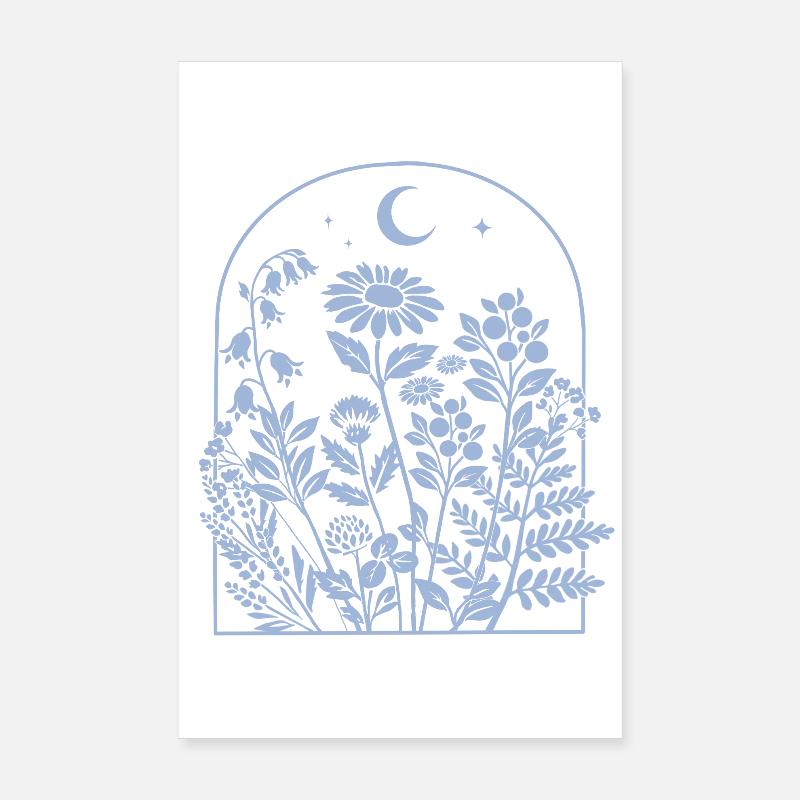 Mondlicht Garten im Bogen Poster 20x30 cm