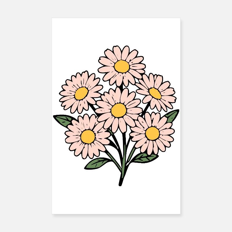 Bouquet fleur fleur rose pastel Poster 20 x 30 cm