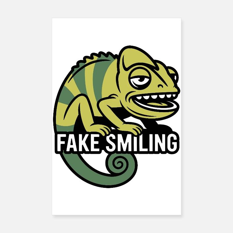 Fake Smiling Chameleon Poster 8" x 12" (20x30 cm)