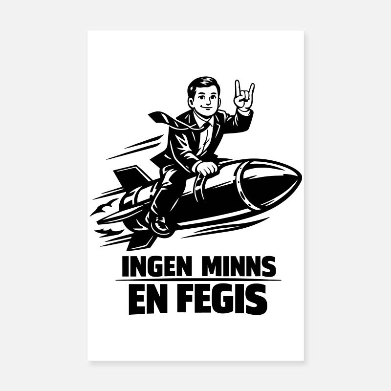 Feige Reiter auf der Rakete Poster 20x30 cm