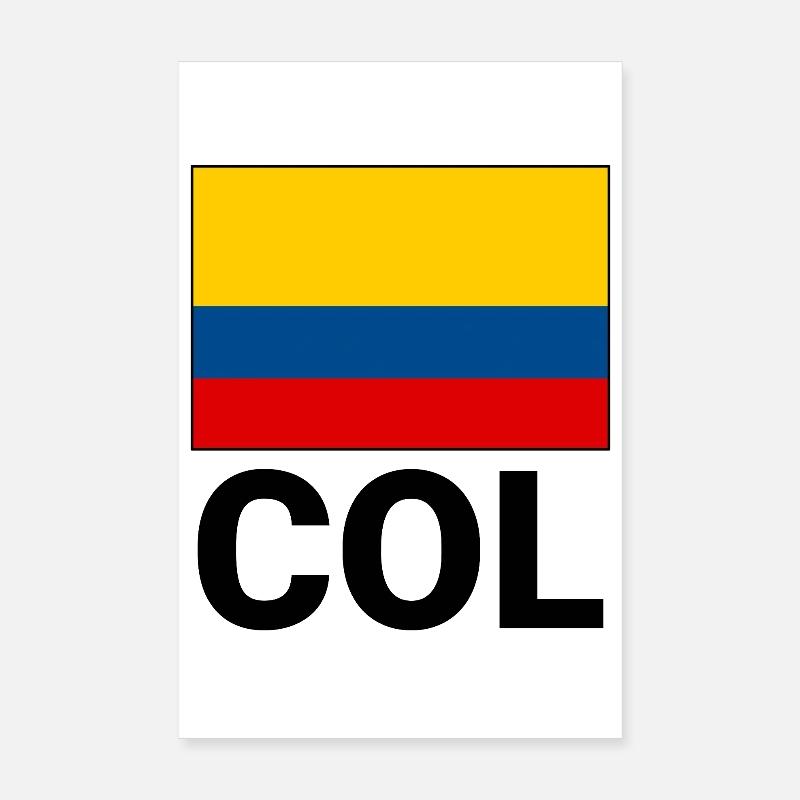 Drapeau de la Colombie tricolore avec l’abréviation COL Poster 20 x 30 cm