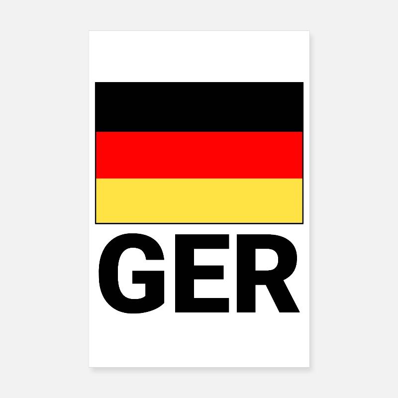 Deutschland Flagge mit GER-Abkürzung Poster 20x30 cm