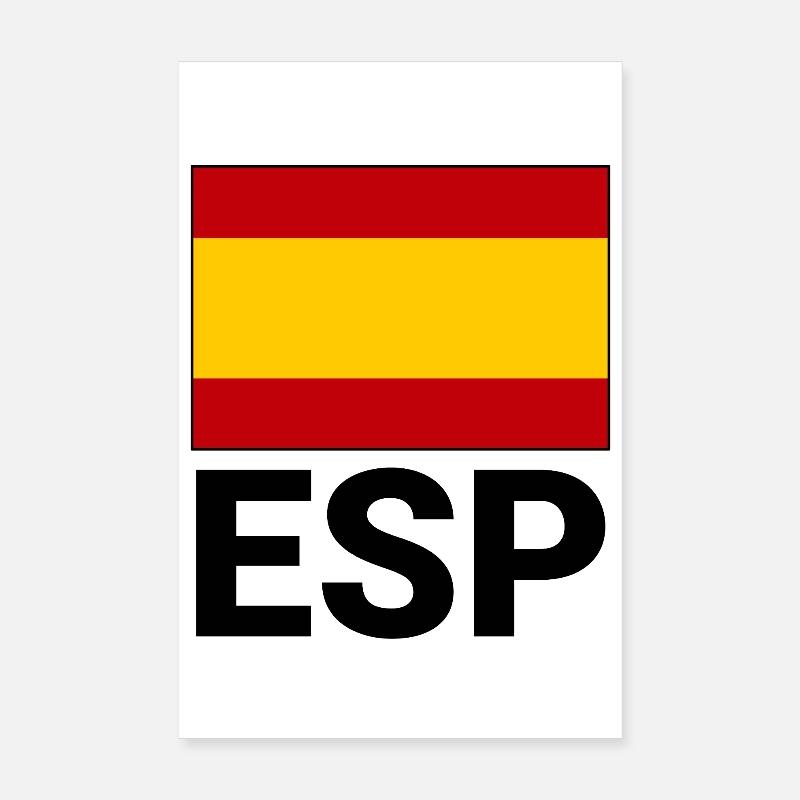 Drapeau sportif espagnol avec abréviation ESP Poster 20 x 30 cm