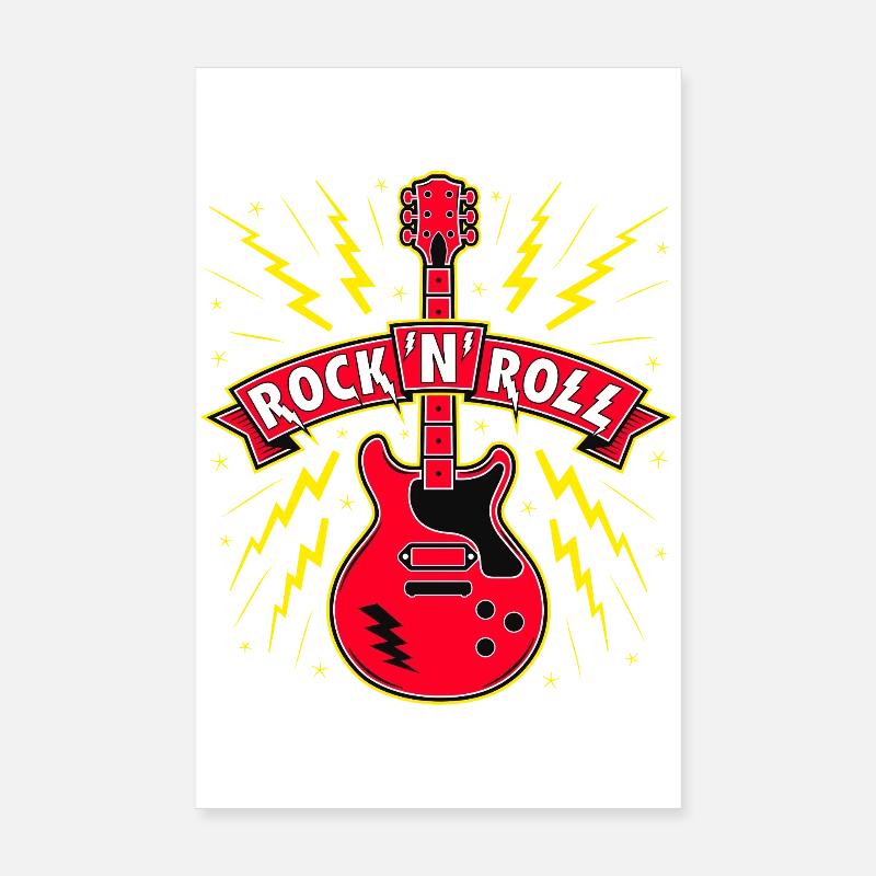Rock 'N' Roll Guitar Poster 8" x 12" (20x30 cm)