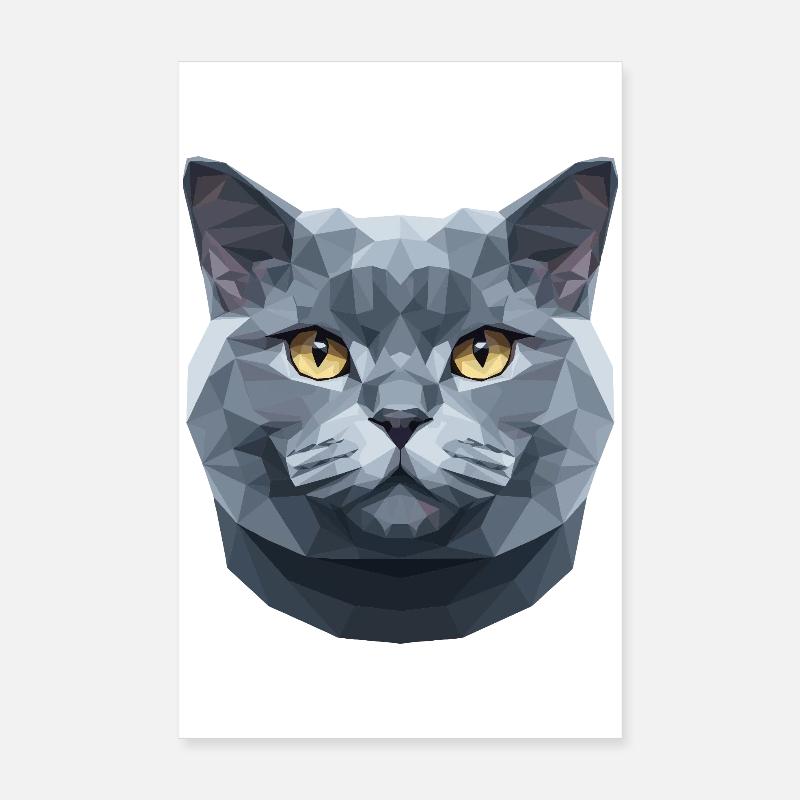 British Shorthair Chat BKH Chat Maman Chats Mignons Poster 20 x 30 cm