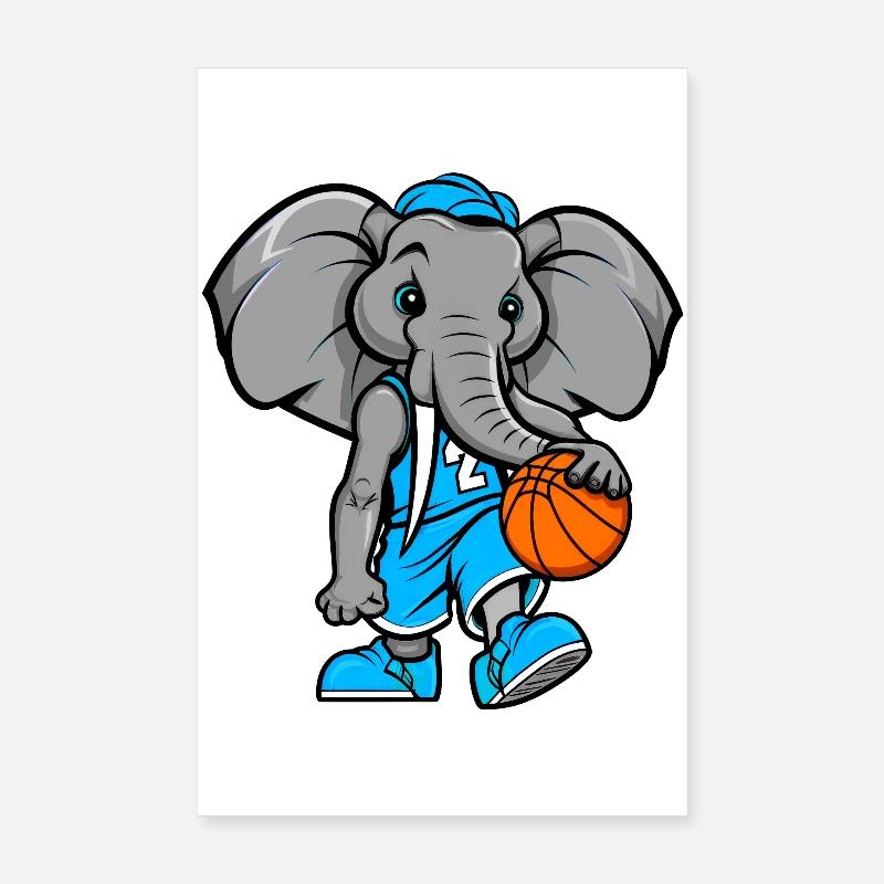 Basket-ball d’éléphant Poster 20 x 30 cm
