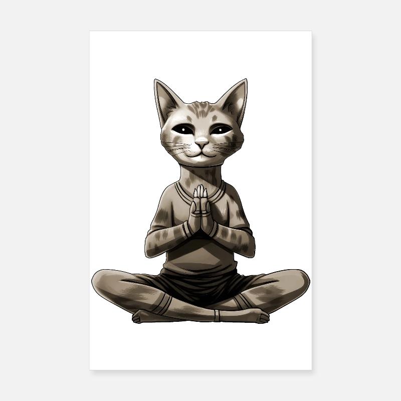 Yoga pour chat Poster 20 x 30 cm