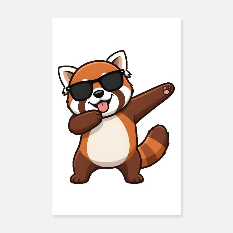 Dabbing Roter Panda Poster 20x30 cm