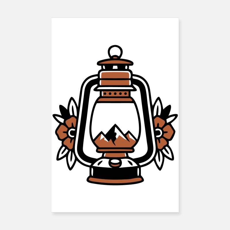 Blason vintage des montagnes Lantern Poster 20 x 30 cm