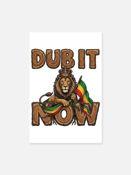 Dub It Now Holz Reggae - Poster 20x30 cm - Weiß - Vorne