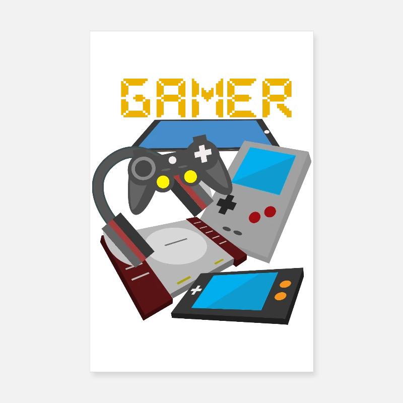 Retro Gamer Devices Mix – Gaming Nostalgie Poster 20x30 cm