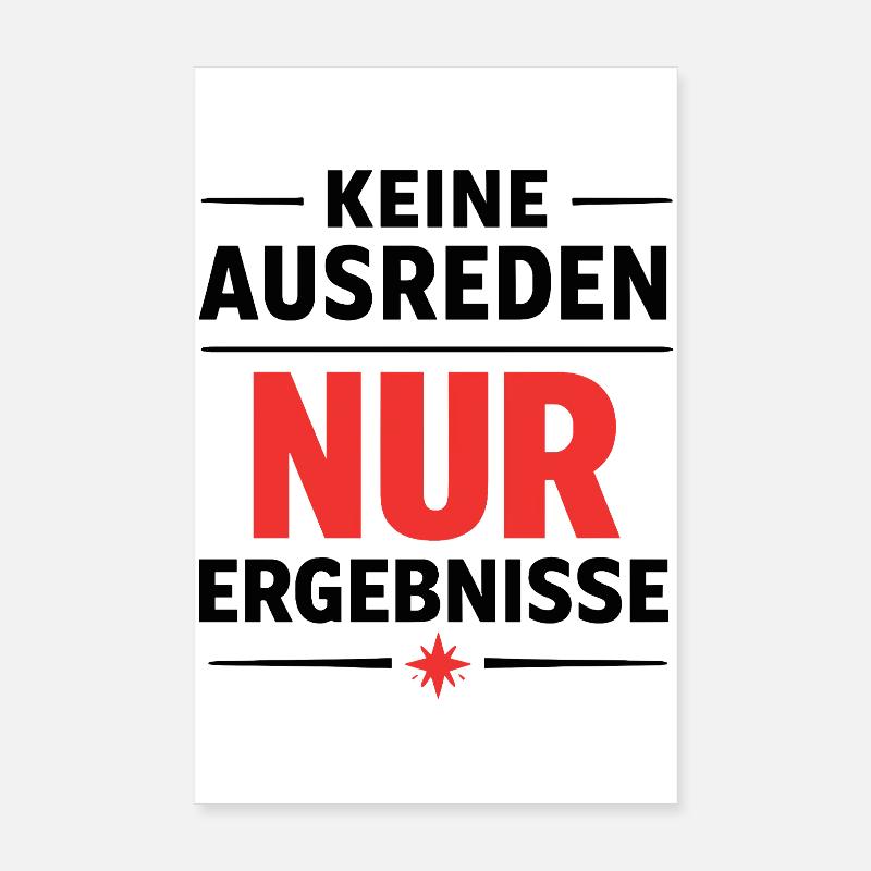 Keine Ausreden Nur Ergebnisse Statement Kraft Poster 20x30 cm