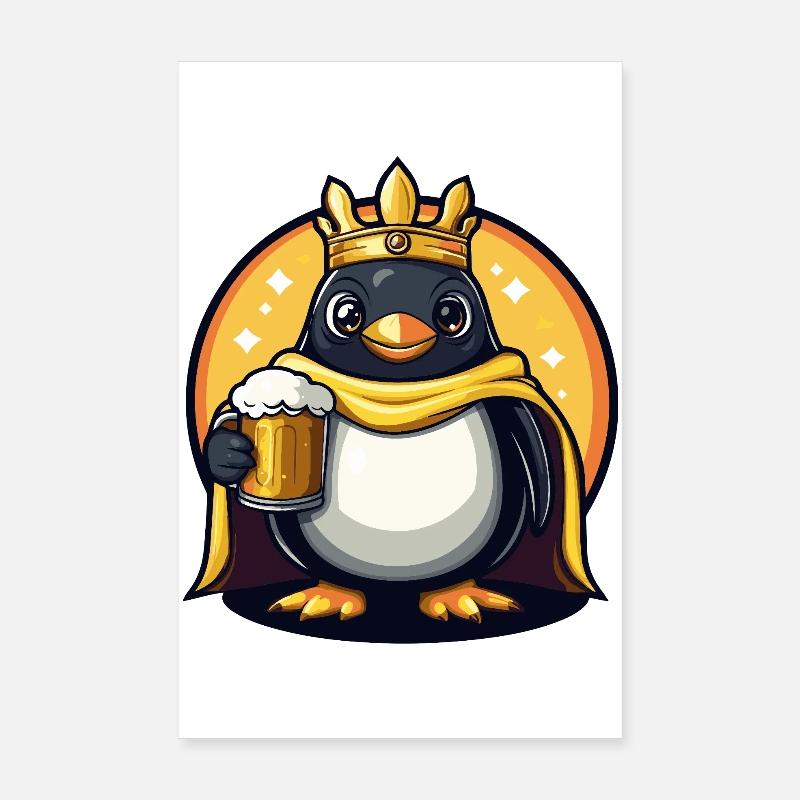 Pingouin Bière Drôle Poster 20 x 30 cm