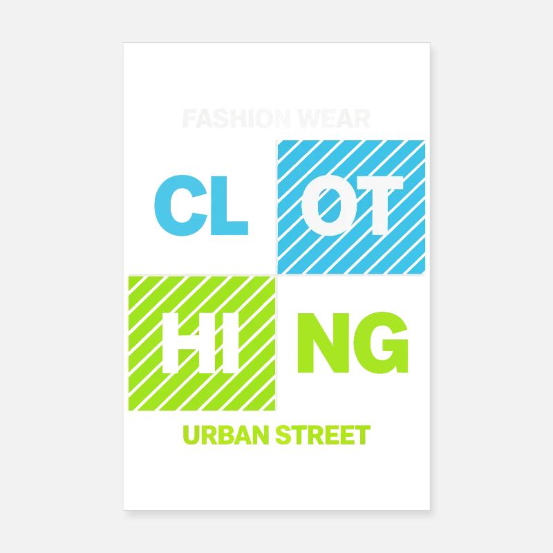 Neon-Quadrate Urban Street Collage Poster 20x30 cm