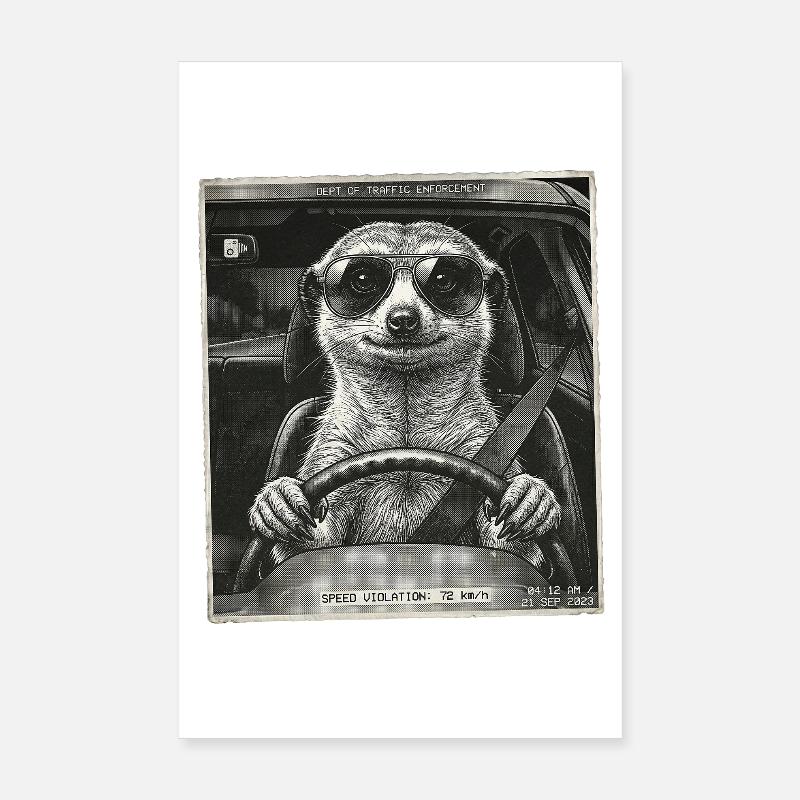Erdmännchen Geblitzt Poster 20x30 cm