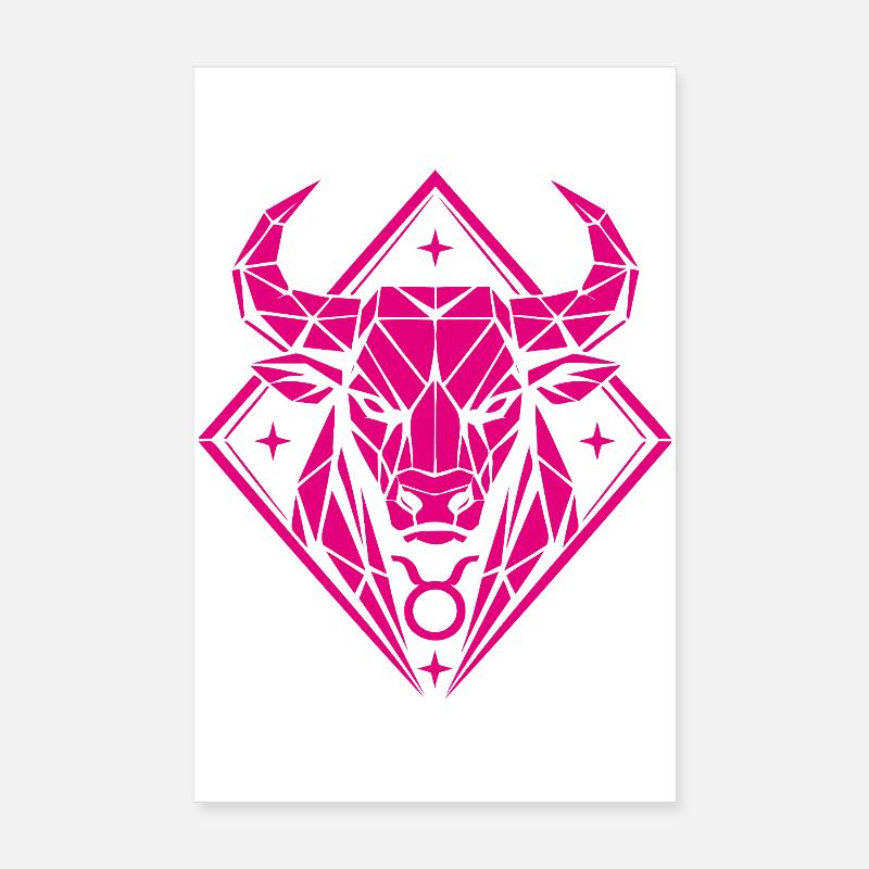 Geometric Bull – Stärke pur - Sternzeichen Stier Poster 20x30 cm