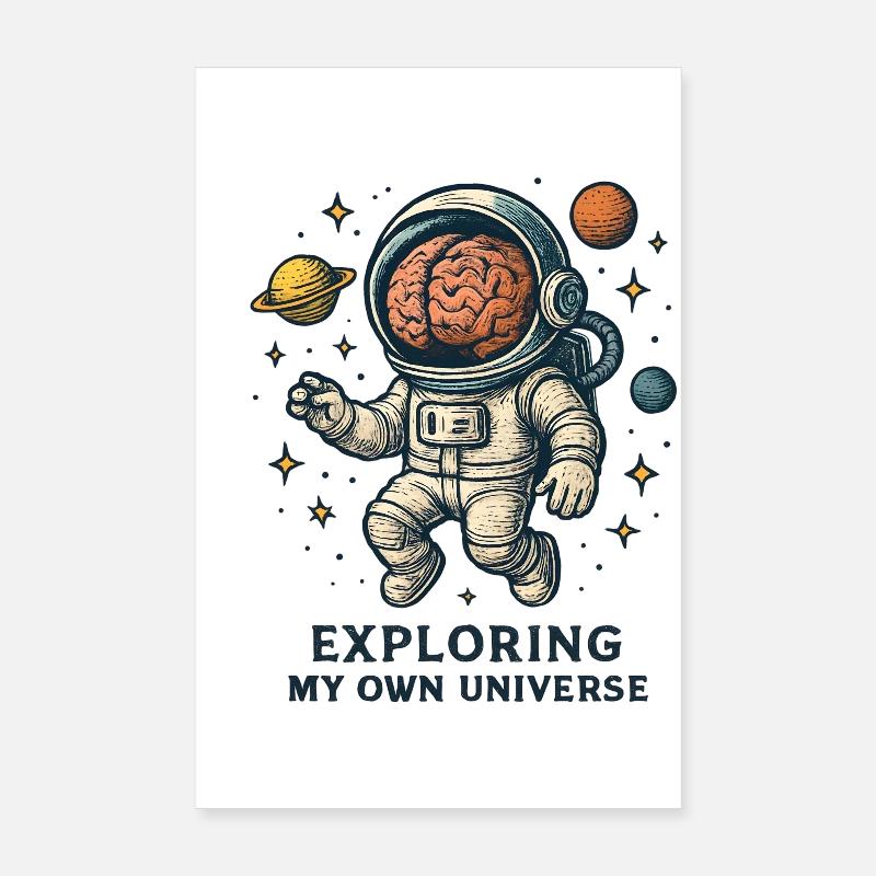 Cosmic head astronaut Poster 8" x 12" (20x30 cm)