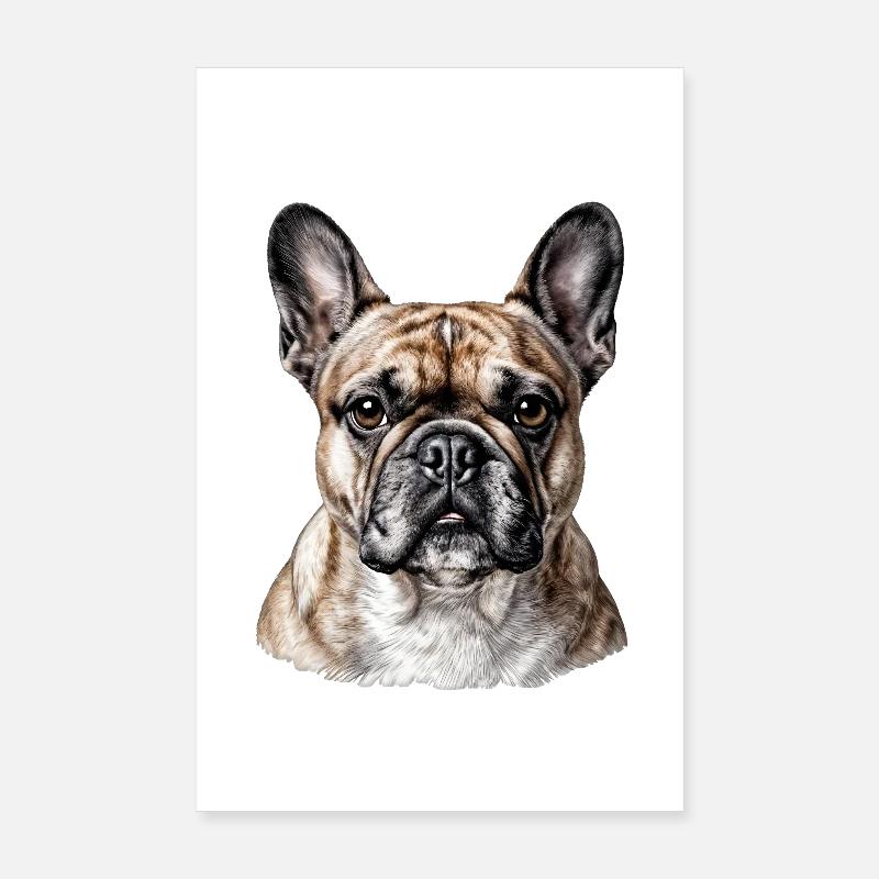 Portrait Bouledogue Français Chic Poster 20 x 30 cm