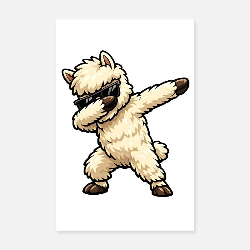 Dabbing Alpaka Poster 20x30 cm
