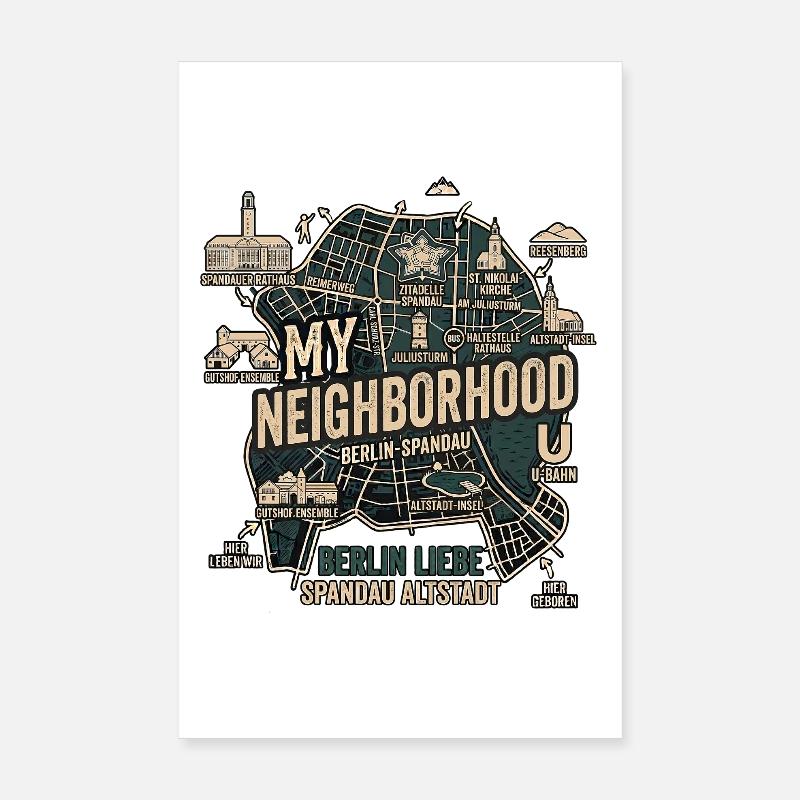 Berlin Spandau Nachbarn Poster 20x30 cm