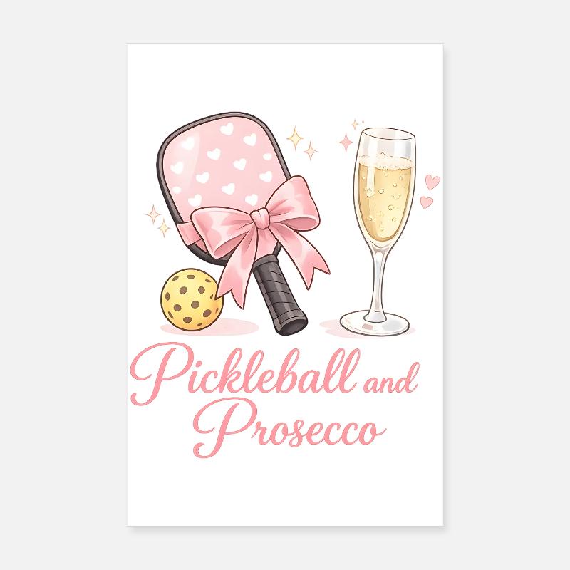 Pickleball und Prosecco Flair Poster 20x30 cm