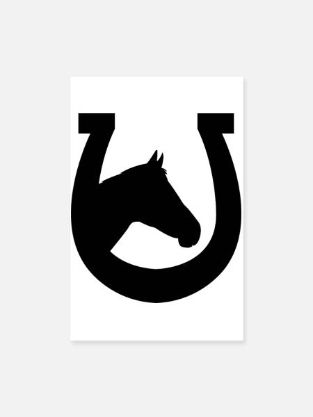 Fer à cheval - Poster 20 x 30 cm - blanc - Devant