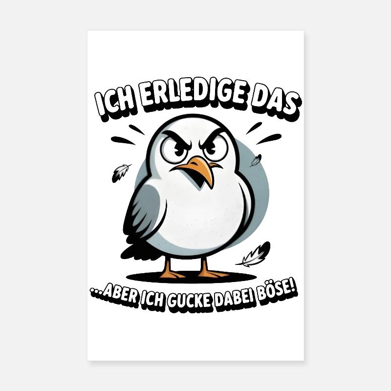 Ich mach das Möwe lustiger Büro Spruch Poster 20x30 cm