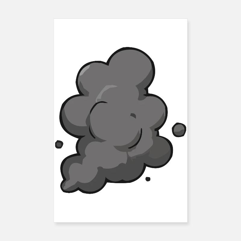 Graphique de nuage de fumée gris Poster 20 x 30 cm