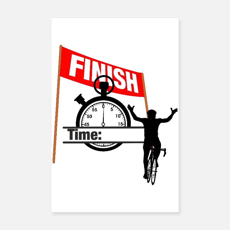 Temps d’arrivée en cyclisme Poster 20 x 30 cm
