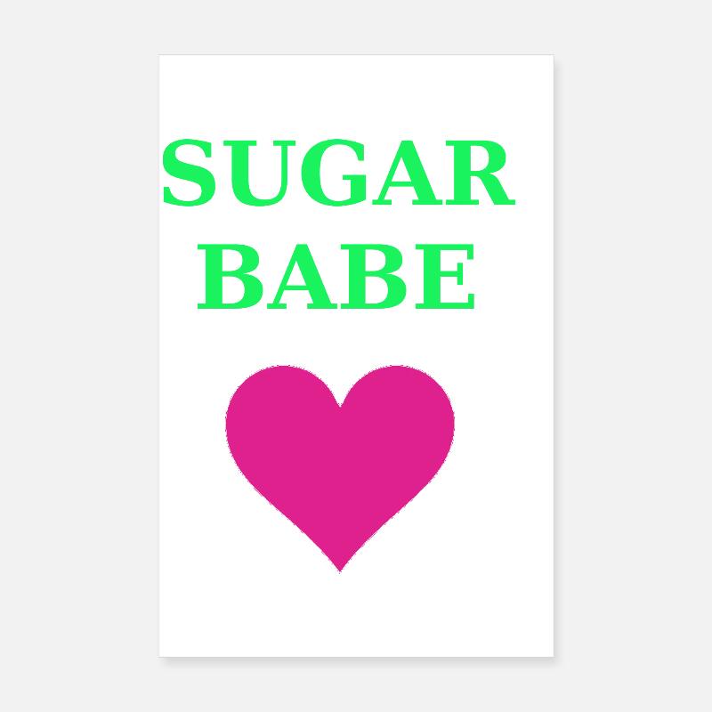 Sugar Babe Heart Neon Poster 8" x 12" (20x30 cm)