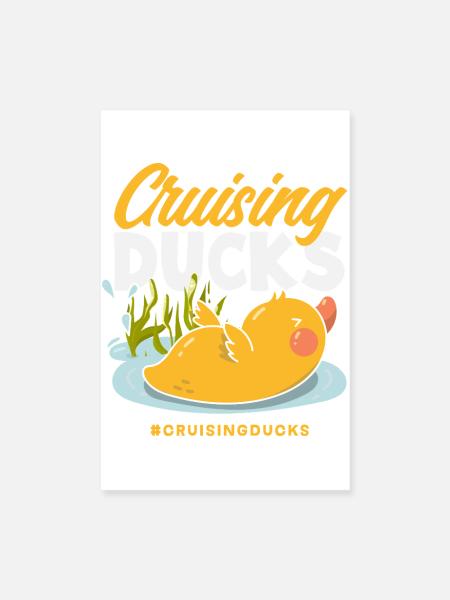 Motifs drôles de canards Citons amoureux de canards - Poster 20 x 30 cm - blanc - Devant