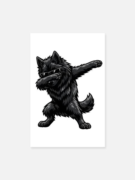 Tabbing de Groenendael dans le style comic - Poster 20 x 30 cm - blanc - Devant