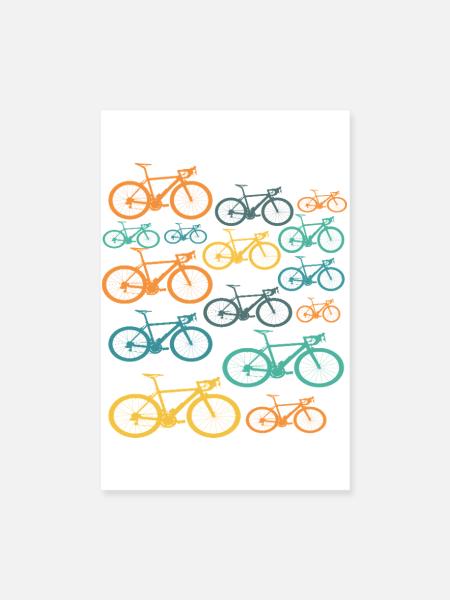 Cycliste Vélo Vintage - Poster 20 x 30 cm - blanc - Devant