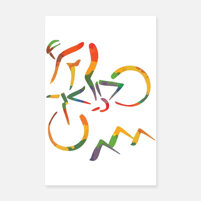 Black mountain bikers bags & backpacks Poster 8" x 12" (20x30 cm)