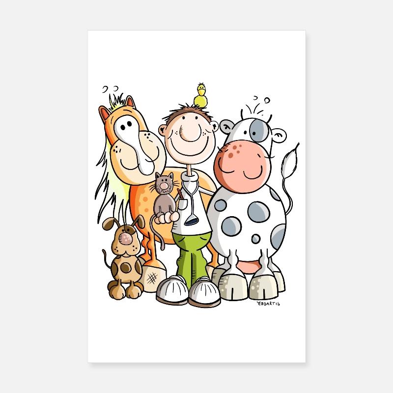 Lustiger Tierarzt - Poster 20x30 cm - Weiß