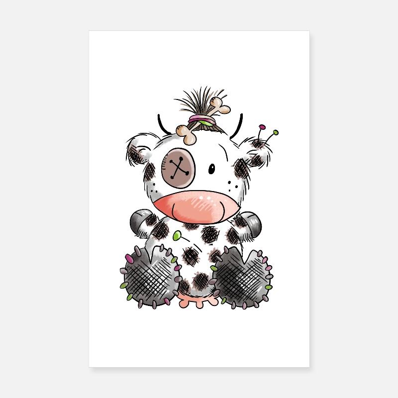 Voodoo Cow - Cows - Gift - Cartoon - Doll Poster 8" x 12" (20x30 cm)