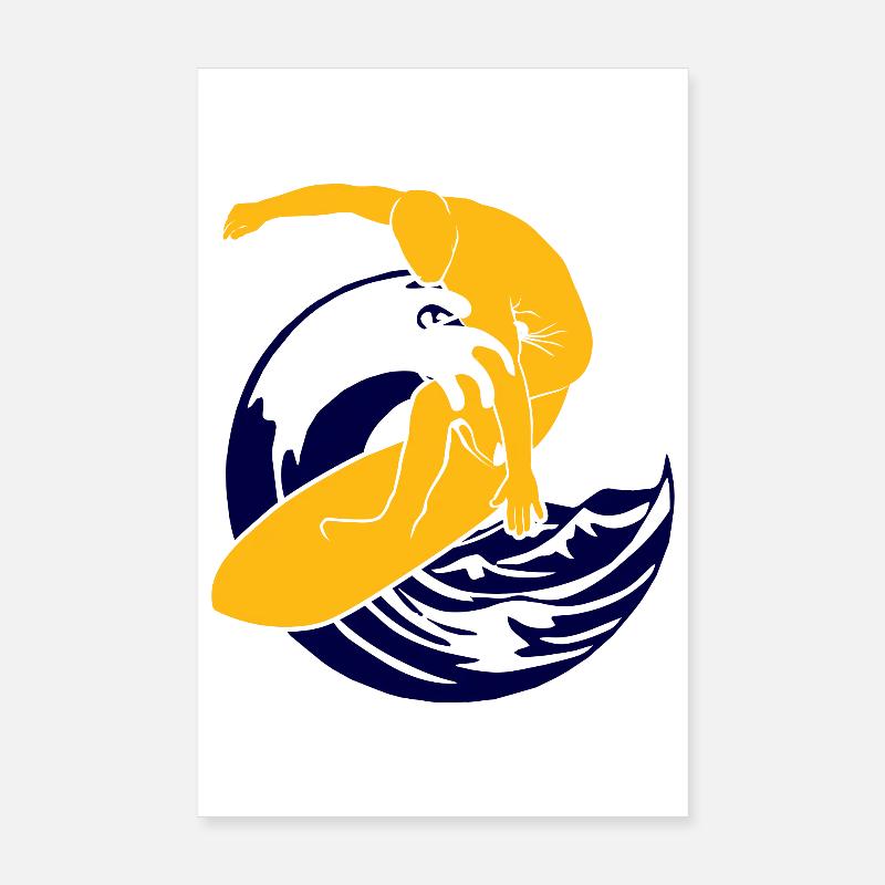 Surfboard | Surfer | Surf - Poster 20x30 cm - Weiß