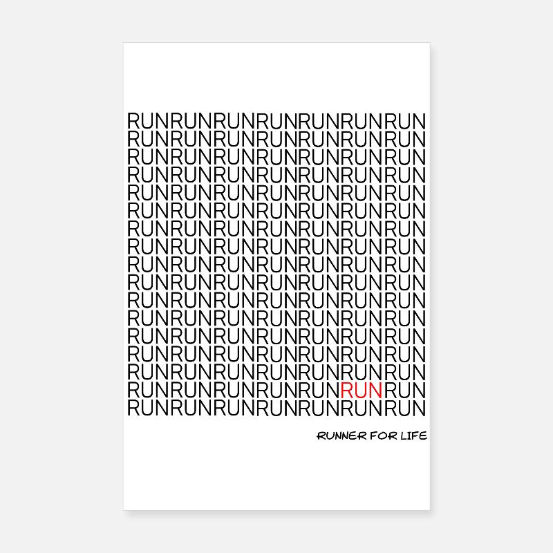 Läufer - Poster 20x30 cm - Weiß