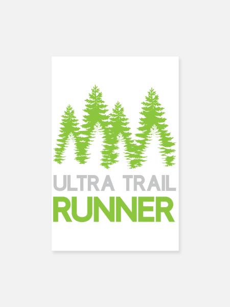 Ultra Trail Runner - Poster 20 x 30 cm - blanc - Devant